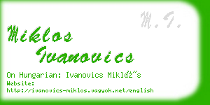 miklos ivanovics business card